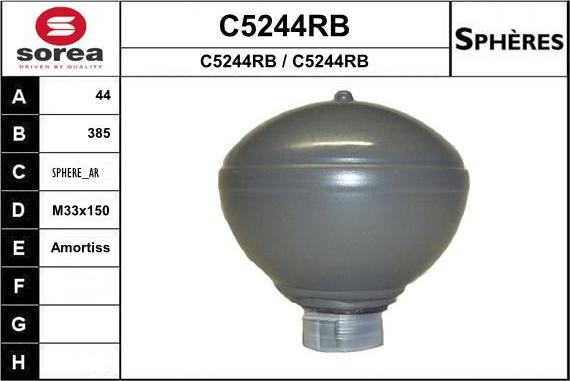 SNRA C5244RB - Suspension Sphere, pneumatic suspension autospares.lv