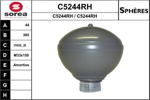 SNRA C5244RH - Suspension Sphere, pneumatic suspension autospares.lv
