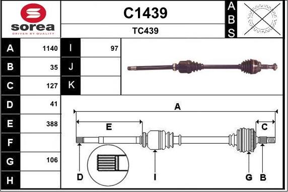 SNRA C1439 - Drive Shaft autospares.lv