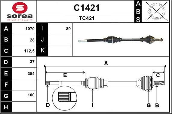 SNRA C1421 - Drive Shaft autospares.lv