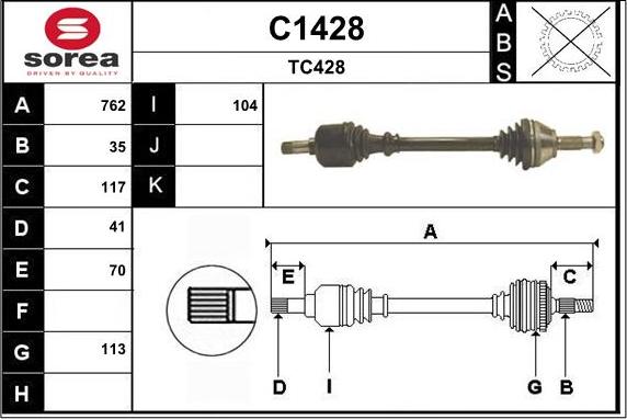 SNRA C1428 - Drive Shaft autospares.lv