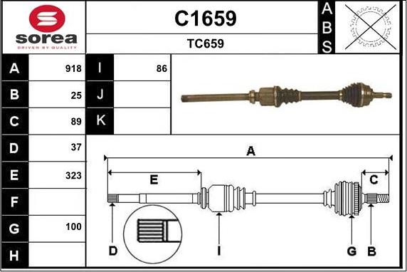 SNRA C1659 - Drive Shaft autospares.lv