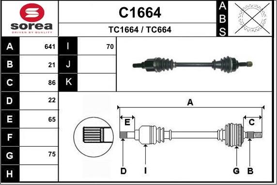 SNRA C1664 - Drive Shaft autospares.lv