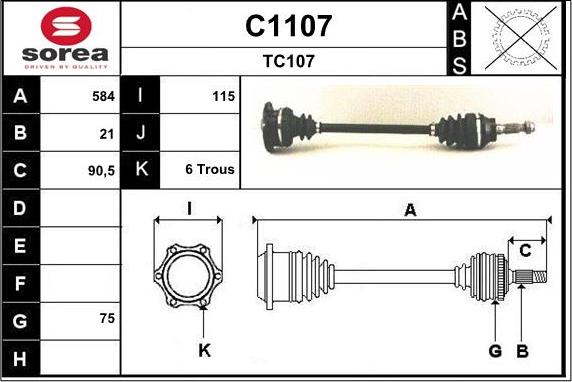 SNRA C1107 - Drive Shaft autospares.lv