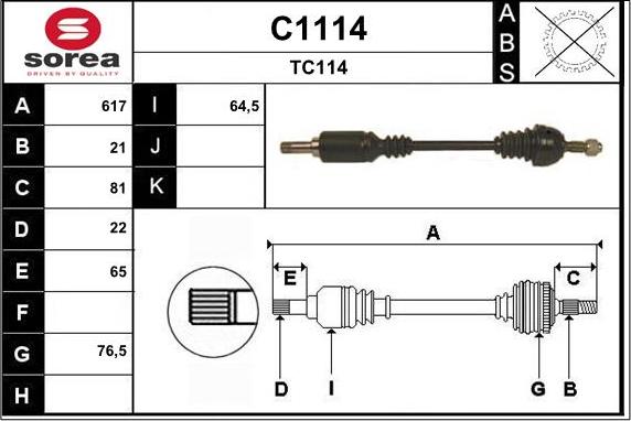 SNRA C1114 - Drive Shaft autospares.lv