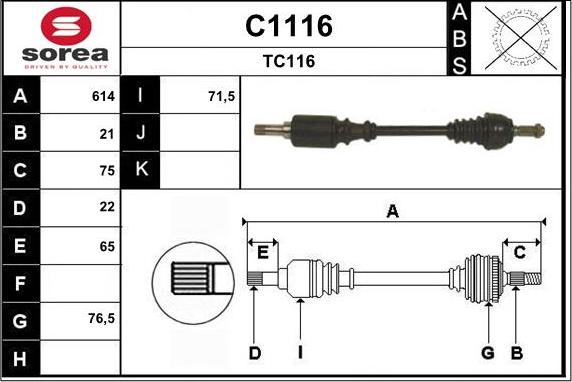 SNRA C1116 - Drive Shaft autospares.lv