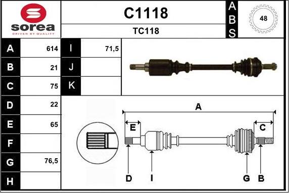 SNRA C1118 - Drive Shaft autospares.lv