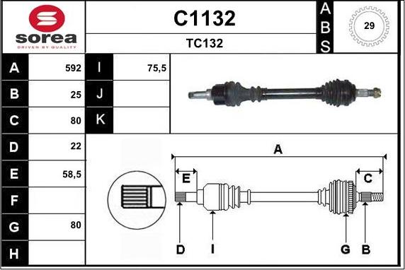 SNRA C1132 - Drive Shaft autospares.lv