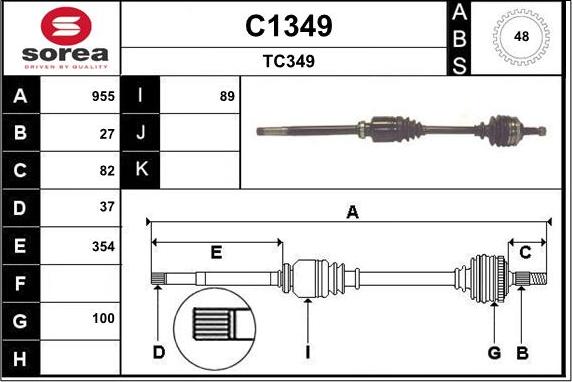 SNRA C1349 - Drive Shaft autospares.lv