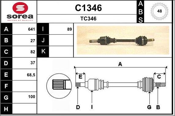 SNRA C1346 - Drive Shaft autospares.lv