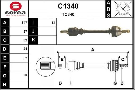 SNRA C1340 - Drive Shaft autospares.lv