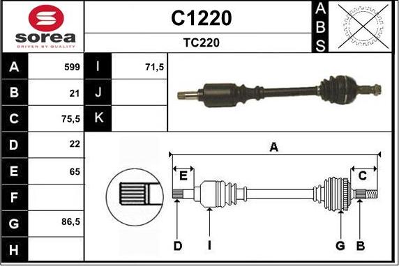 SNRA C1220 - Drive Shaft autospares.lv