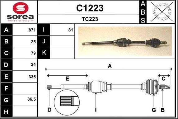 SNRA C1223 - Drive Shaft autospares.lv