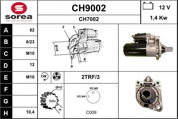 SNRA CH9002 - Starter autospares.lv