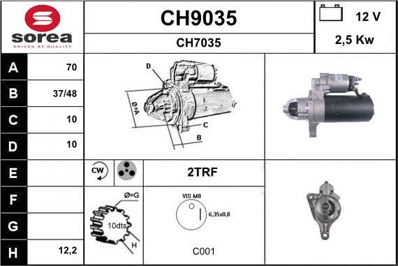 SNRA CH9035 - Starter autospares.lv