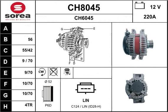 SNRA CH8045 - Alternator autospares.lv