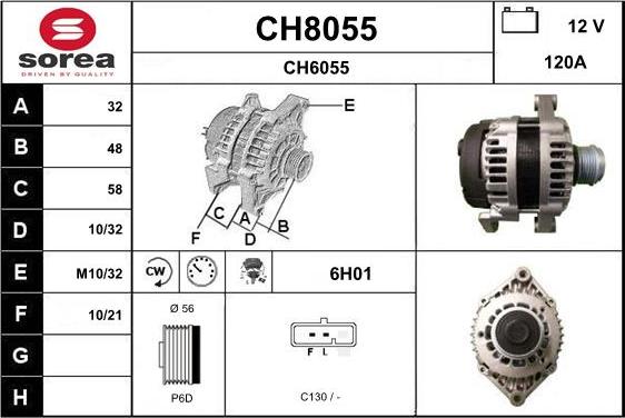 SNRA CH8055 - Alternator autospares.lv