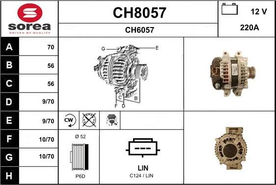 SNRA CH8057 - Alternator autospares.lv