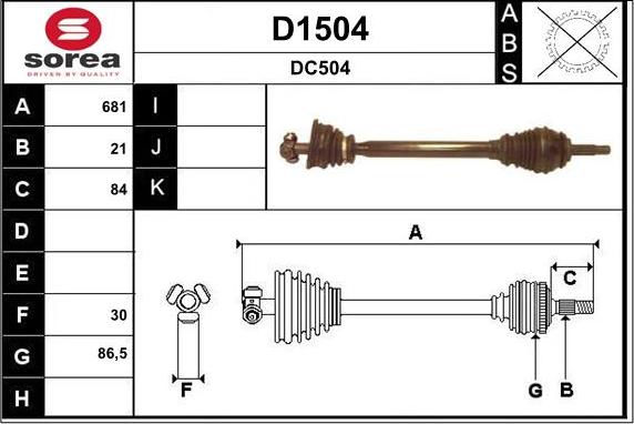 SNRA D1504 - Drive Shaft autospares.lv