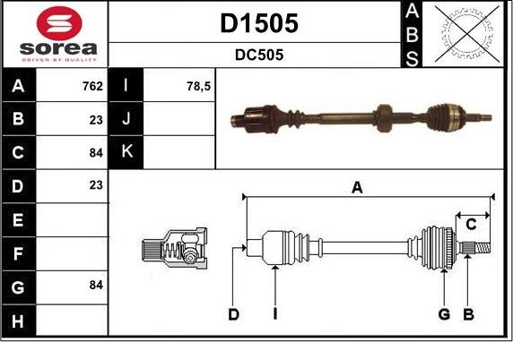 SNRA D1505 - Drive Shaft autospares.lv