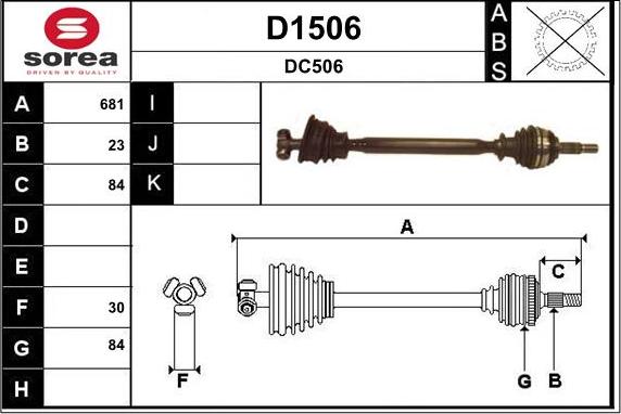 SNRA D1506 - Drive Shaft autospares.lv