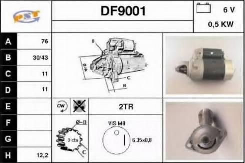 SNRA DF9001 - Starter autospares.lv