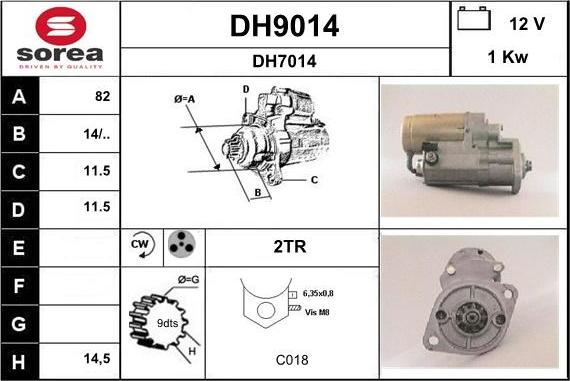 SNRA DH9014 - Starter autospares.lv