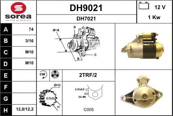 SNRA DH9021 - Starter autospares.lv