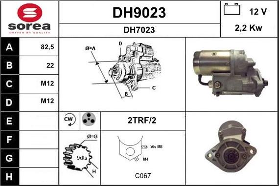 SNRA DH9023 - Starter autospares.lv