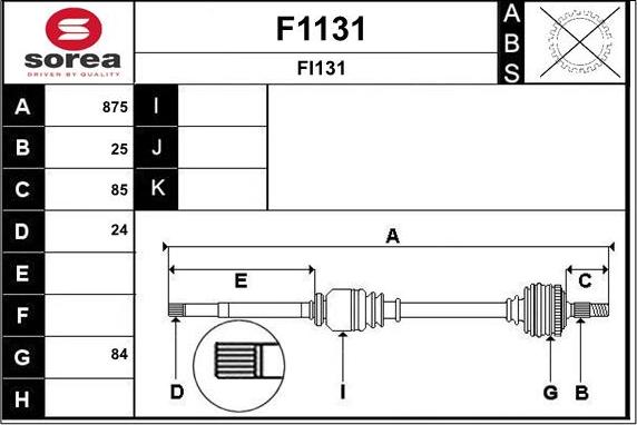 SNRA F1131 - Drive Shaft autospares.lv