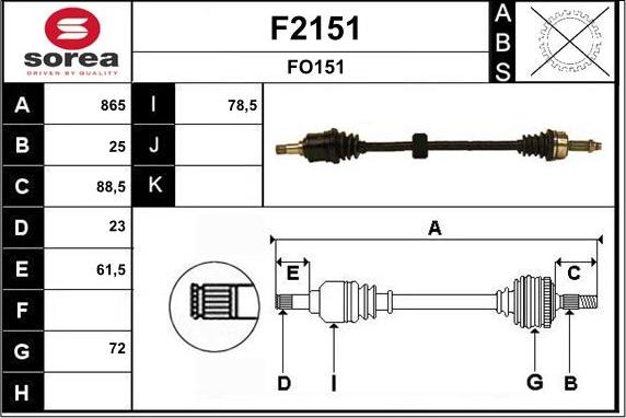 SNRA F2151 - Drive Shaft autospares.lv