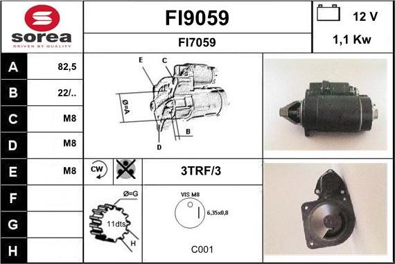 SNRA FI9059 - Starter autospares.lv