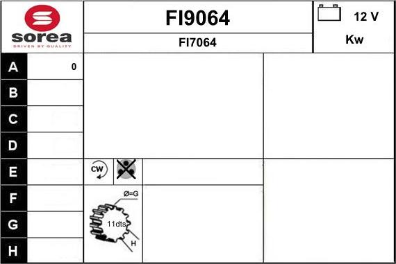 SNRA FI9064 - Starter autospares.lv