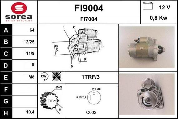 SNRA FI9004 - Starter autospares.lv