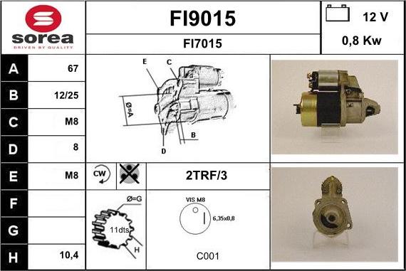 SNRA FI9015 - Starter autospares.lv