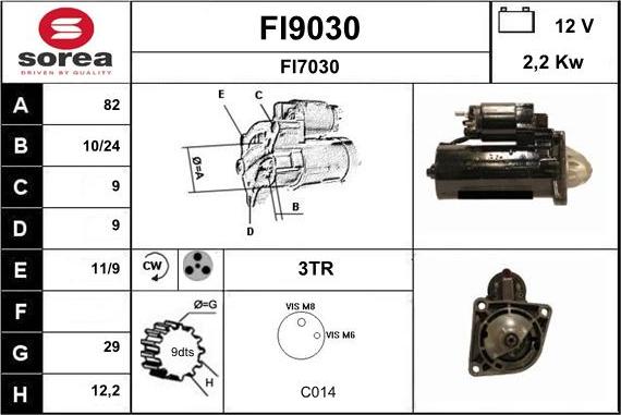 SNRA FI9030 - Starter autospares.lv