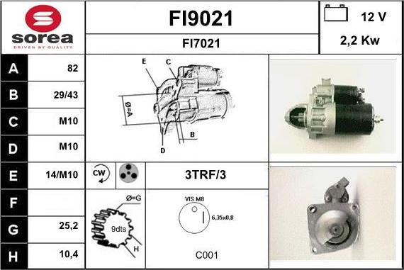 SNRA FI9021 - Starter autospares.lv