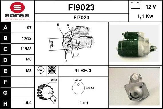 SNRA FI9023 - Starter autospares.lv