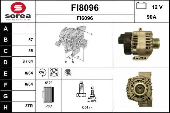 SNRA FI8096 - Alternator autospares.lv