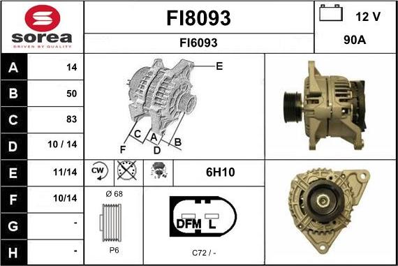 SNRA FI8093 - Alternator autospares.lv