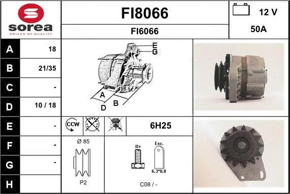 SNRA FI8066 - Alternator autospares.lv