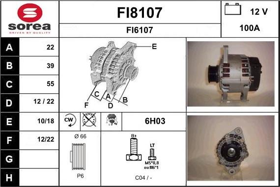 SNRA FI8107 - Alternator autospares.lv