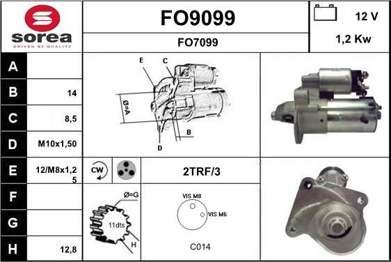 SNRA FO9099 - Starter autospares.lv