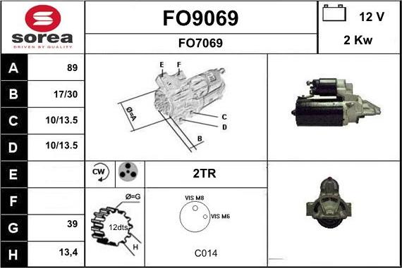 SNRA FO9069 - Starter autospares.lv