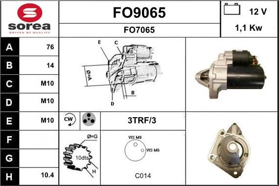 SNRA FO9065 - Starter autospares.lv
