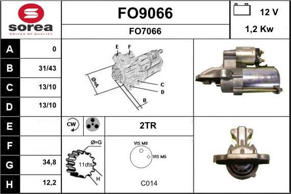 SNRA FO9066 - Starter autospares.lv