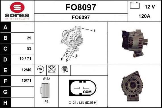 SNRA FO8097 - Alternator autospares.lv