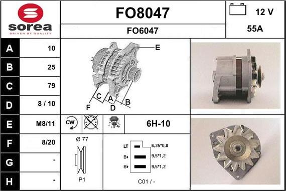 SNRA FO8047 - Alternator autospares.lv