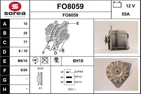 SNRA FO8059 - Alternator autospares.lv