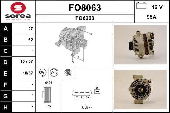 SNRA FO8063 - Alternator autospares.lv